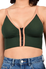 Bare Dezire Front Zip lightly Padded Cami Top Bra for Women