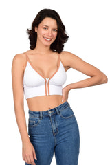 Bare Dezire Front Zip lightly Padded Cami Top Bra for Women