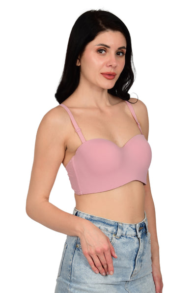 Bare Dezire Demi Cup Balconette Padded with Adjustable Straps Bra for Women