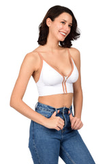 Bare Dezire Front Zip lightly Padded Cami Top Bra for Women