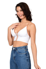 Bare Dezire Front Zip lightly Padded Cami Top Bra for Women