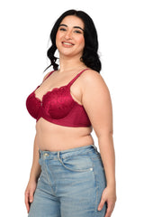 Bare Dezire Demi Cup Underwired Padded Plus Size Comfortable Bra for women