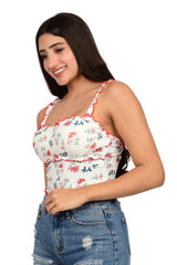 Bare Dezire Floral Print Lightly Padded Cami Top For Women