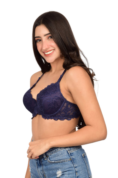 Bare Dezire Padded Demi Cup Coverage Pushup Bra for Women