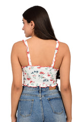 Bare Dezire Floral Print Lightly Padded Cami Top For Women