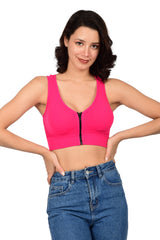 Bare Dezire High Impact Front Zip Cotton Padded Sports Bra for Women