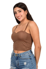 Bare Dezire Lightly Padded Polyamide Cami Top For Women