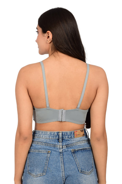 Bare Dezire Demi Cup Balconette Padded with Adjustable Straps Bra for Women