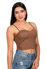 Bare Dezire Lightly Padded Polyamide Cami Top For Women