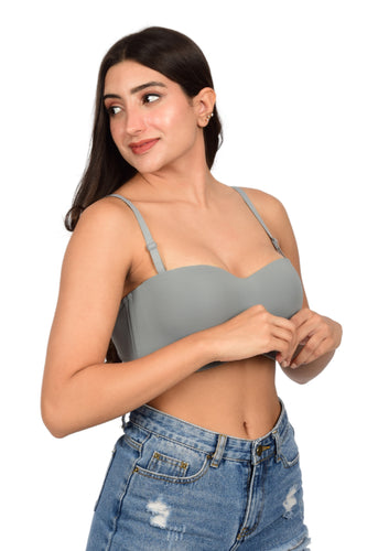 Bare Dezire Demi Cup Balconette Padded with Adjustable Straps Bra for Women