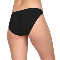 Bare Dezire Women's Seamless High-Cut Bikini Type Comfortable Panty for Daily Use, Black