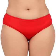 Bare Dezire Women's Bikini Type Comfortable Panty with High Cut and Seamless Desing Red