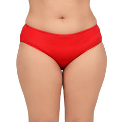 Bare Dezire Women's Bikini Type Comfortable Panty with High Cut and Seamless Desing Red