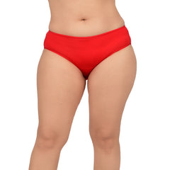 Bare Dezire Women's Bikini Type Comfortable Panty with High Cut and Seamless Desing Red