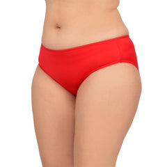 Bare Dezire Women's Bikini Type Comfortable Panty with High Cut and Seamless Desing Red