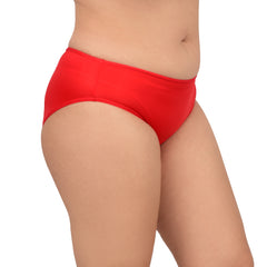 Bare Dezire Women's Bikini Type Comfortable Panty with High Cut and Seamless Desing Red