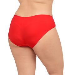 Bare Dezire Women's Bikini Type Comfortable Panty with High Cut and Seamless Desing Red