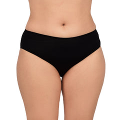 Bare Dezire Women's Bikini Type Comfortable Panty with High Cut and Seamless Desing Black