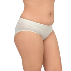 Bare Dezire Women's Bikini Type Comfortable Panty with High Cut and Seamless Desing Off White