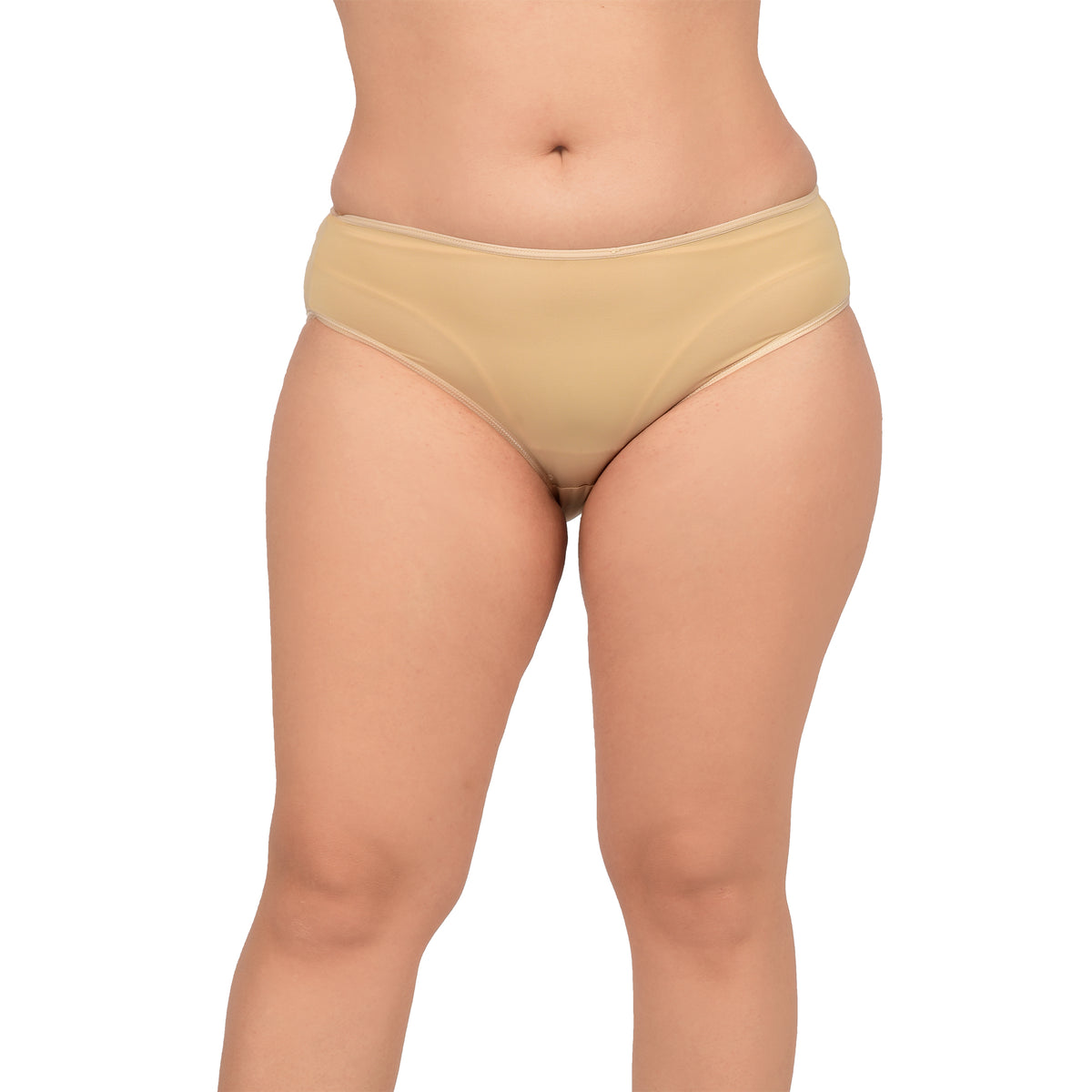 Bare Dezire Women's Bikini Type Comfortable Panty with High Cut and Seamless Desing Beige