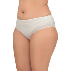 Bare Dezire Women's Bikini Type Comfortable Panty with High Cut and Seamless Desing White