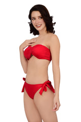 Bare Dezire Polyamide Strapless Bandeau Swim Bikini Set for Women