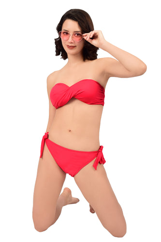 Bare Dezire Polyamide Strapless Bandeau Swim Bikini Set for Women