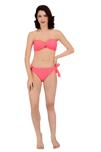 Bare Dezire Polyamide Strapless Bandeau Swim Bikini Set for Women