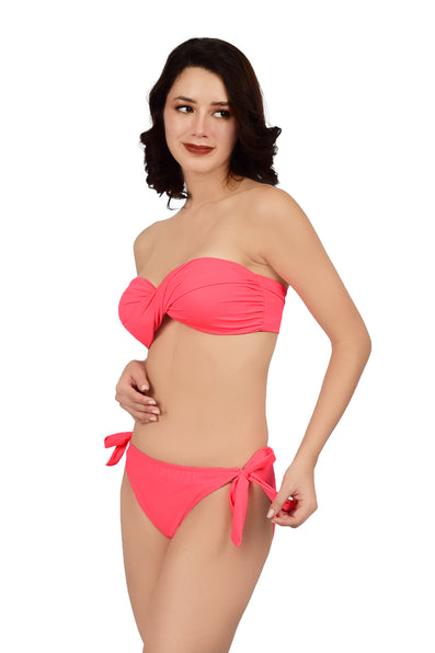 Bare Dezire Polyamide Strapless Bandeau Swim Bikini Set for Women