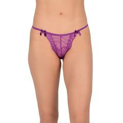 Bare Dezire Women’s Thong Panty, Thong for Women for Sexy Night, Fabric Made of Lace and Spandex, Easy to Wash and Wear Sexy Bikini Thongs for Women, Red.