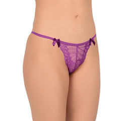 Bare Dezire Women’s Thong Panty, Thong for Women for Sexy Night, Fabric Made of Lace and Spandex, Easy to Wash and Wear Sexy Bikini Thongs for Women, Dark Pink.