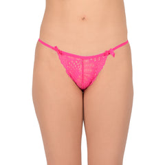 Bare Dezire Women’s Thong Panty, Thong for Women for Sexy Night, Fabric Made of Lace and Spandex, Easy to Wash and Wear Sexy Bikini Thongs for Women, Light Pink.