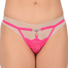 Bare Dezire Women’s Thong Panty | Thong for Women for Sexy Night, Fabric Made of Lace and Spandex, Easy to Wash and Wear Sexy Bikini Thongs for Women, Purple.