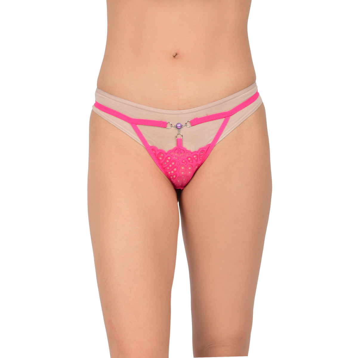 Bare Dezire Women’s Thong Panty | Thong for Women for Sexy Night, Fabric Made of Lace and Spandex, Easy to Wash and Wear Sexy Bikini Thongs for Women, Red.