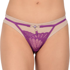 Bare Dezire Women’s Thong Panty | Thong for Women for Sexy Night, Fabric Made of Lace and Spandex, Easy to Wash and Wear Sexy Bikini Thongs for Women, Red.