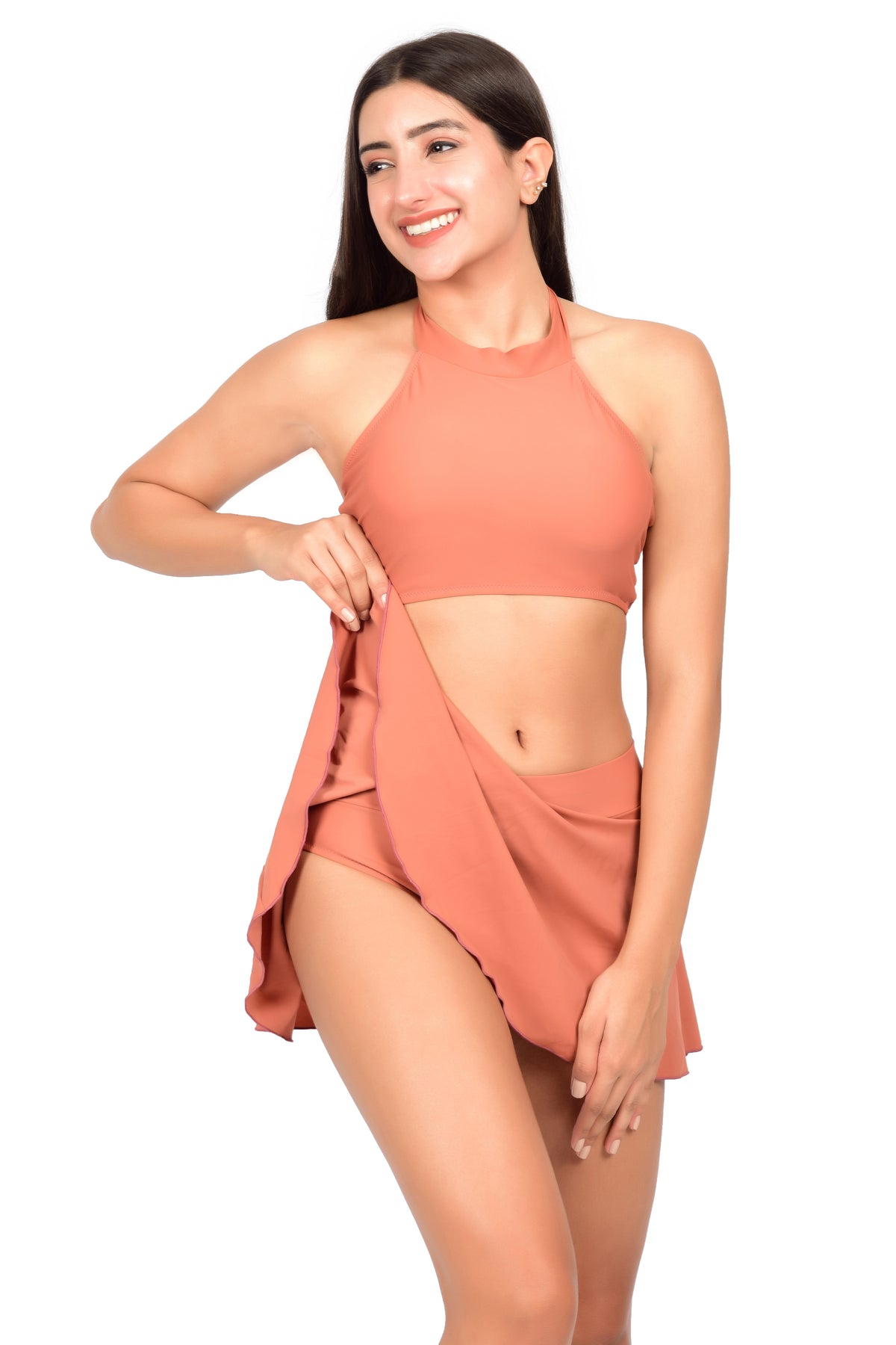 Bare Dezire Two Piece Lightly Padded Skirtini Swimwear for Women