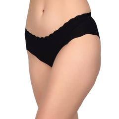 Bare Dezire Women's Seamless Designer Comfortable Panty for Daily Use, Black