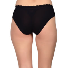 Bare Dezire Women's Seamless Designer Comfortable Panty for Daily Use, Black