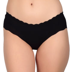 Bare Dezire Women's Seamless Designer Comfortable Panty for Daily Use, Black