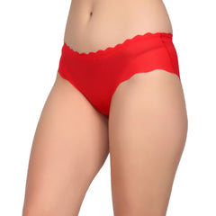 Bare Dezire Women's Seamless Designer Comfortable Panty for Daily Use, Red