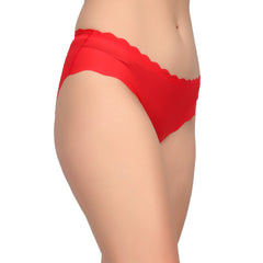 Bare Dezire Women's Seamless Designer Comfortable Panty for Daily Use, Red