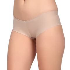 Bare Dezire Women's Nylon Boy Sort Comfortable Seamless Boy Short Panties, Beige.