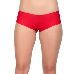 Bare Dezire Women's Nylon Boy Sort Comfortable Seamless Boy Short Panties, Red.