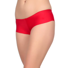 Bare Dezire Women's Nylon Boy Sort Comfortable Seamless Boy Short Panties, Red.