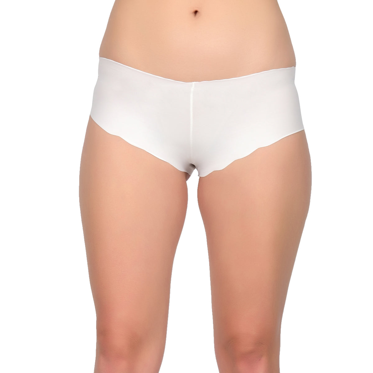 Bare Dezire Women's Nylon Boy Sort Comfortable Seamless Boy Short Panties, White.