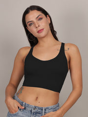 Cris-cross back slipon bralette top for women