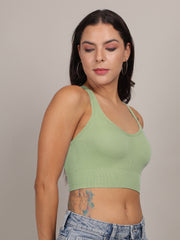 Cris-cross back slipon bralette top for women