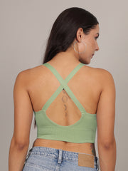 Cris-cross back slipon bralette top for women