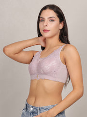 Full Coverage Wirefree Padded Lace Bra For Women