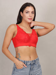 Full Coverage Wirefree Padded Lace Bra For Women